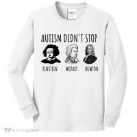 Autism Didn't Stop Einstein Mozart Newton Inspirational Autism Awareness Month Kids Long Sleeve Shirt thumb 0