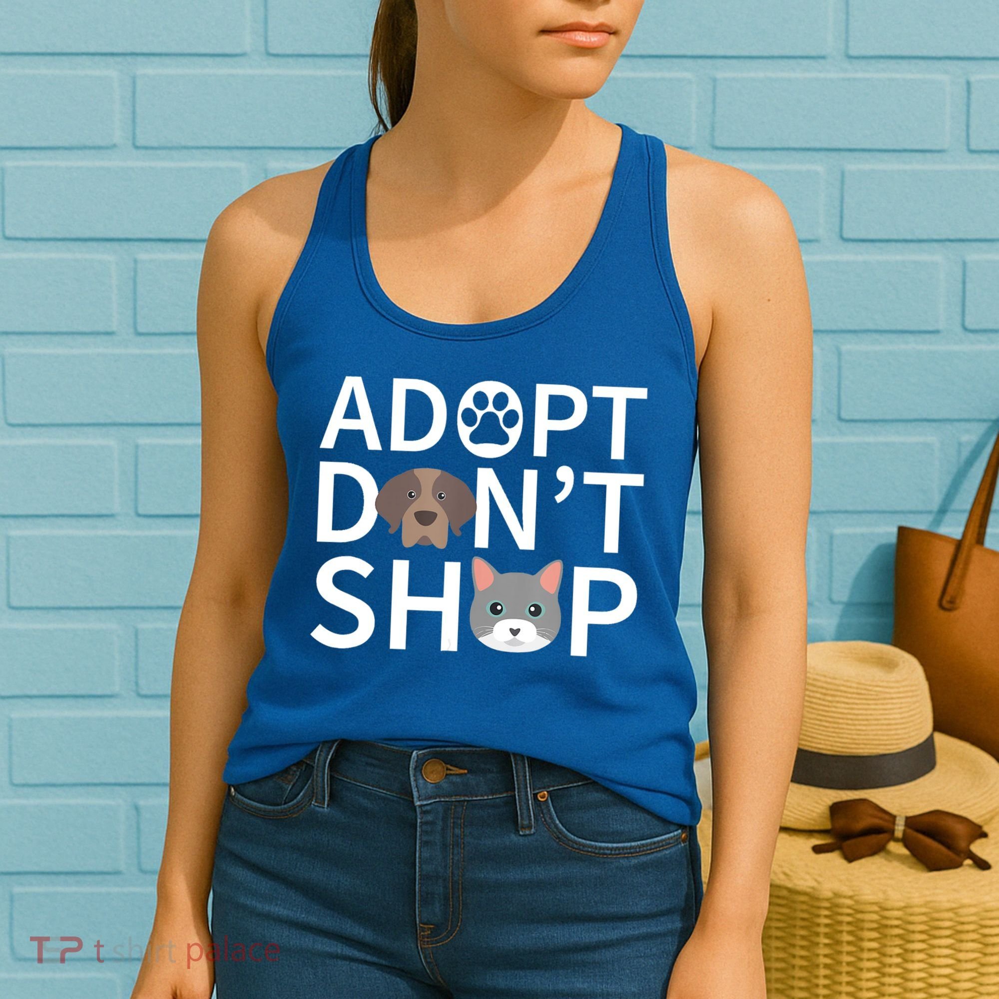 Adopt Don't Shop Gift Animal Rescue Funny Gift For Animal Lovers Women's Tank Top
