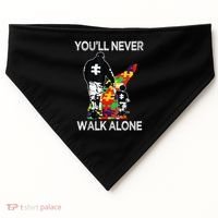 Autism Dad Support Alone Puzzle You'll Never Walk USA-Made Doggie Bandana thumb 0
