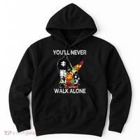Autism Dad Support Alone Puzzle You'll Never Walk Hoodie thumb 0