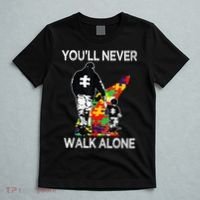 Autism Dad Support Alone Puzzle You'll Never Walk T-Shirt thumb 5