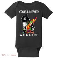 Autism Dad Support Alone Puzzle You'll Never Walk Baby Bodysuit thumb 0