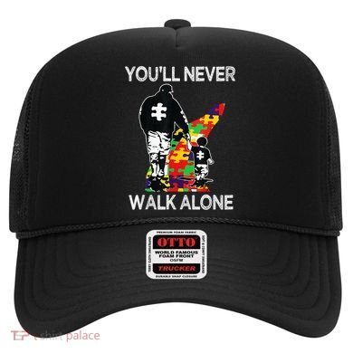 Autism Dad Support Alone Puzzle You'll Never Walk Hat