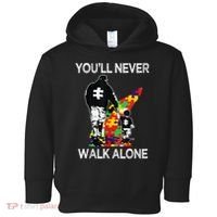 Autism Dad Support Alone Puzzle You'll Never Walk Toddler Hoodie thumb 0