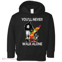 Autism Dad Support Alone Puzzle You'll Never Walk Toddler Hoodie thumb 0