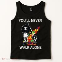Autism Dad Support Alone Puzzle You'll Never Walk Tank Top thumb 2