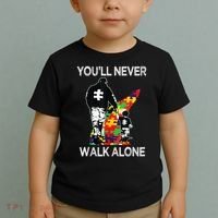 Autism Dad Support Alone Puzzle You'll Never Walk Toddler T-Shirt thumb 2