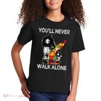 Autism Dad Support Alone Puzzle You'll Never Walk Kids T-Shirt thumb 2