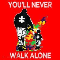 Autism Dad Support Alone Puzzle You'll Never Walk Santa Hat thumb 1