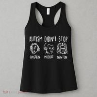 Autism Didn't Stop Famous People Autism Awareness Mom Dad Women's Tank Top thumb 3