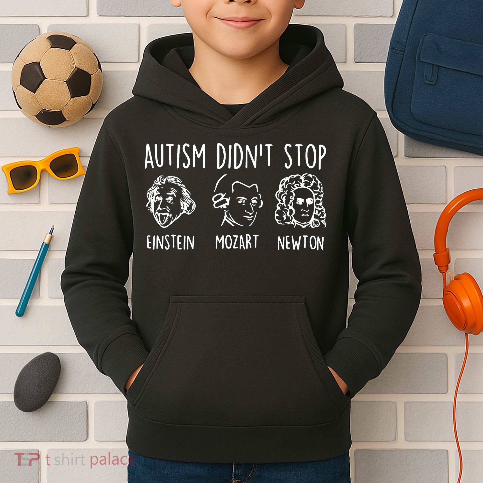 Autism Didn't Stop Famous People Autism Awareness Mom Dad Kids Hoodie
