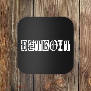 Awesome Detroit Style Font Logo Coaster
