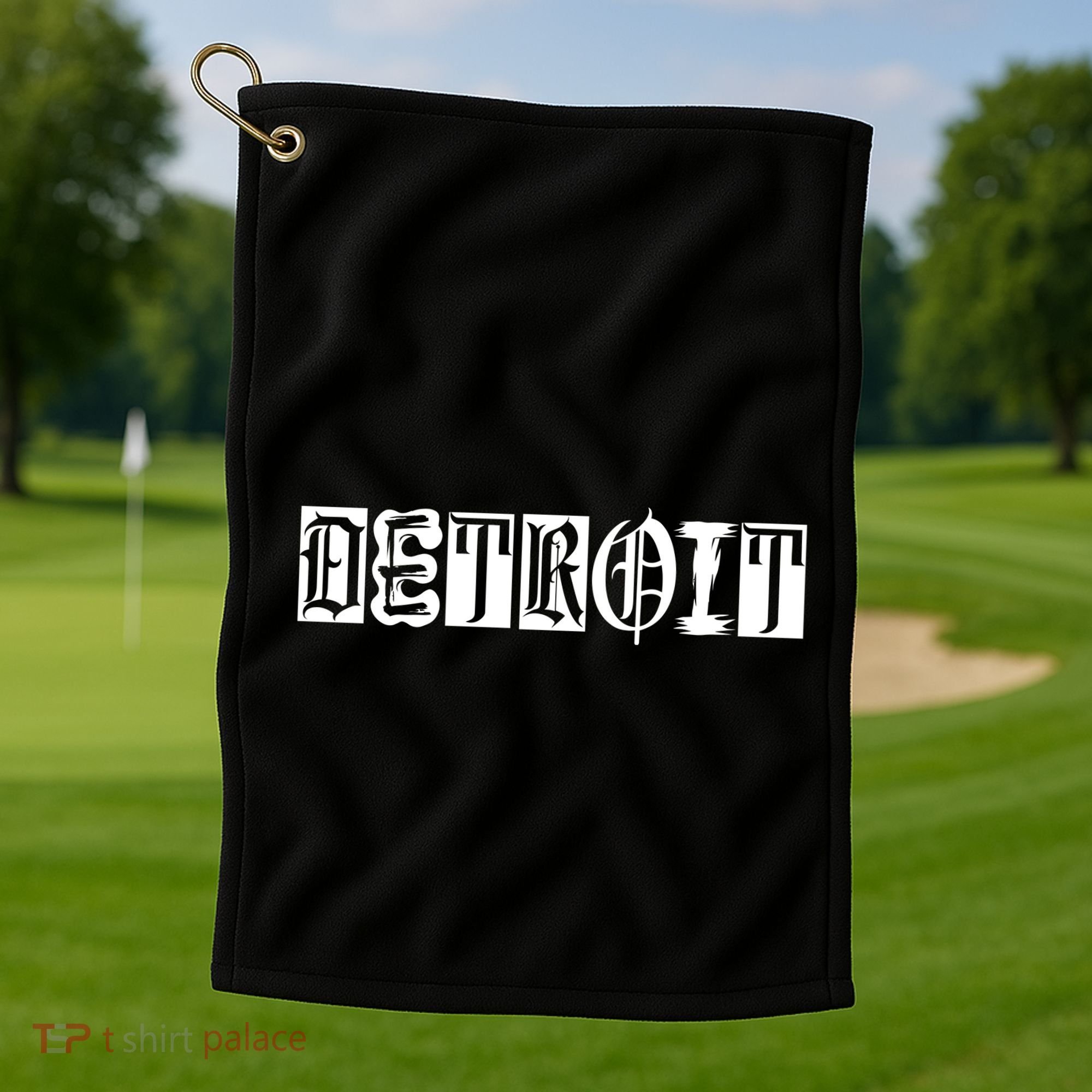 Awesome Detroit Style Font Logo Golf Towel