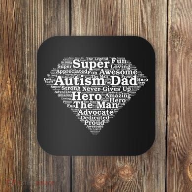 Autism Dad Superhero Fathers Day Coaster