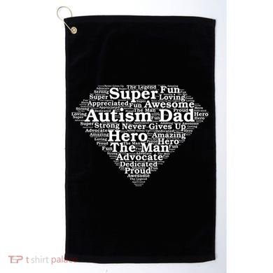 Autism Dad Superhero Fathers Day Golf Towel