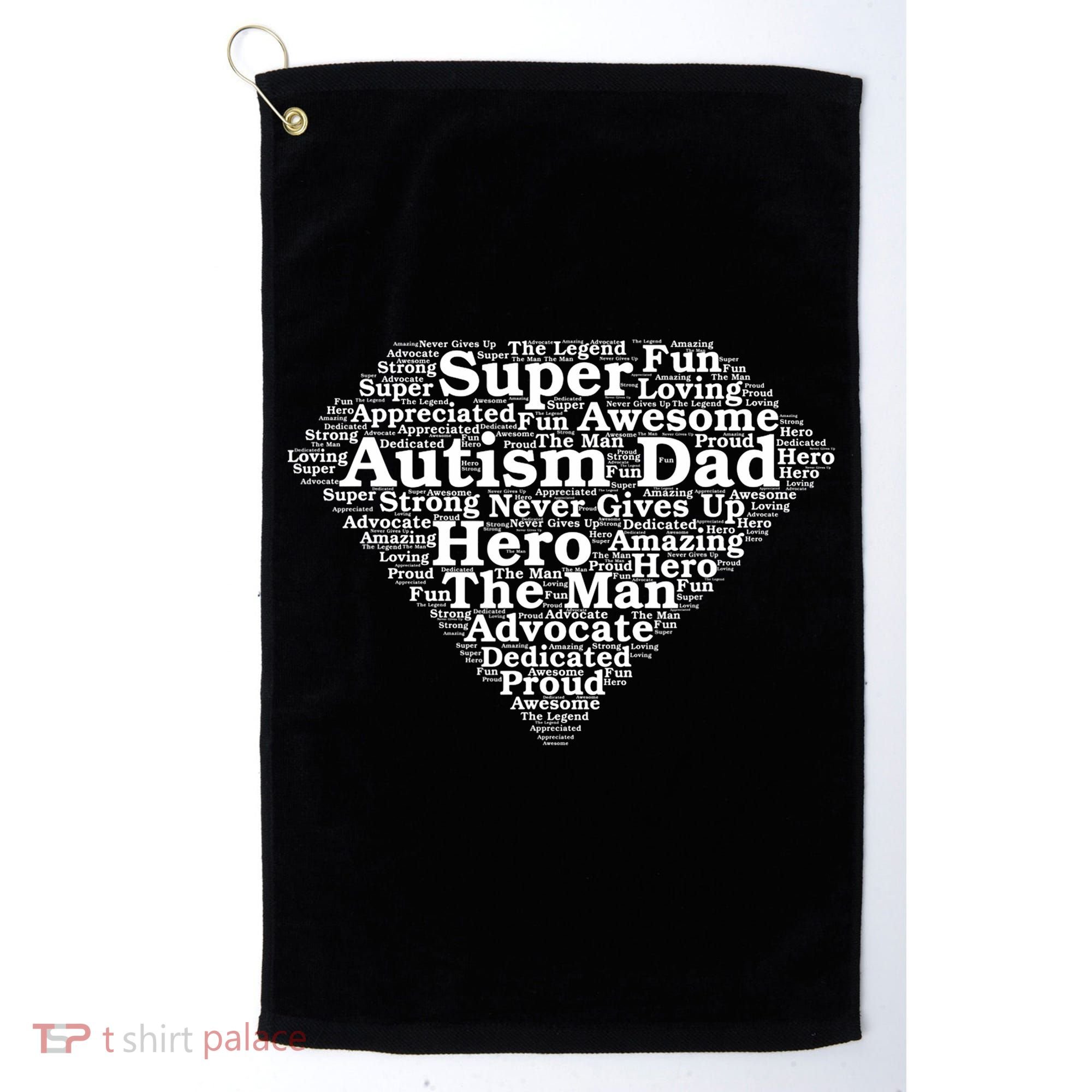 Autism Dad Superhero Fathers Day Golf Towel