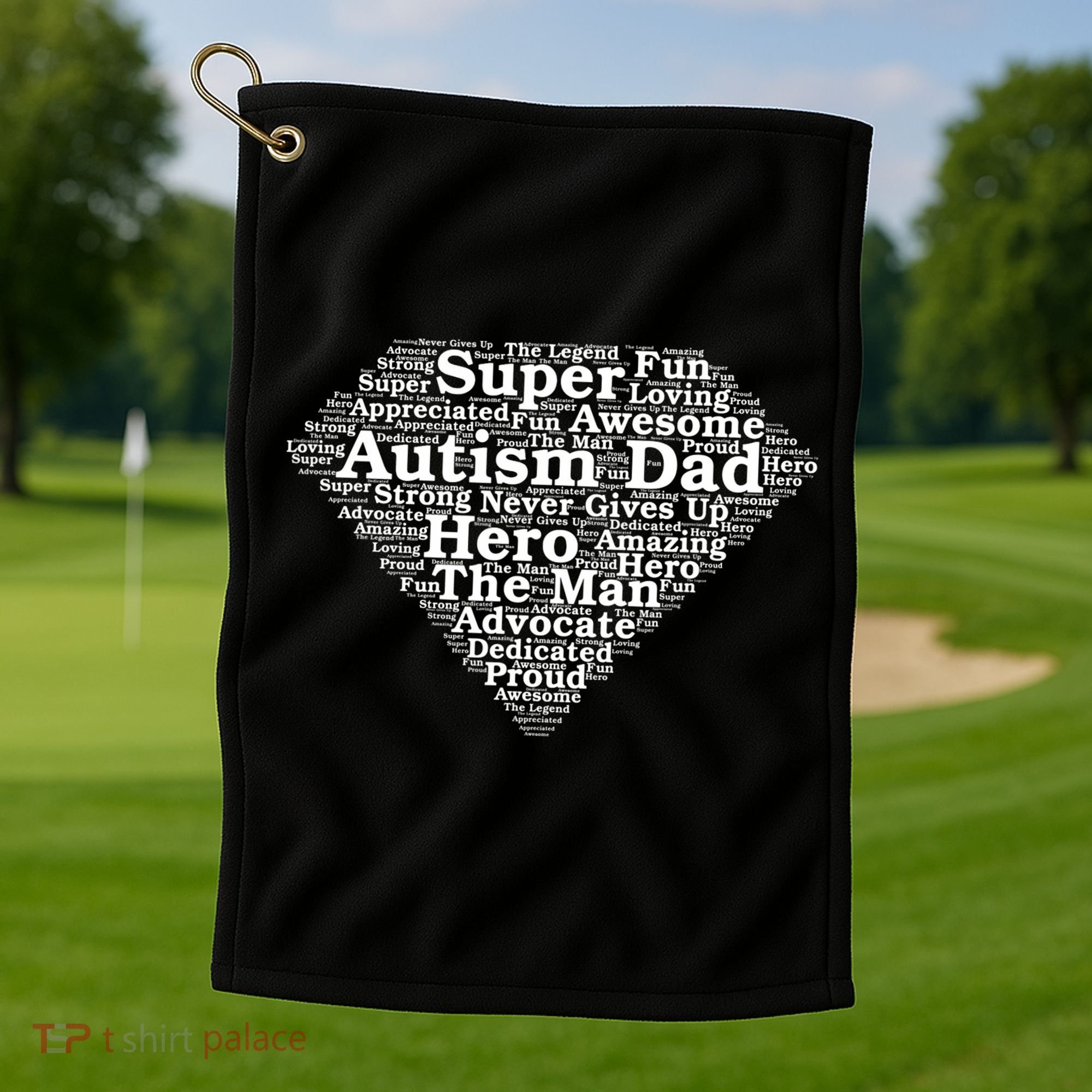Autism Dad Superhero Fathers Day Golf Towel