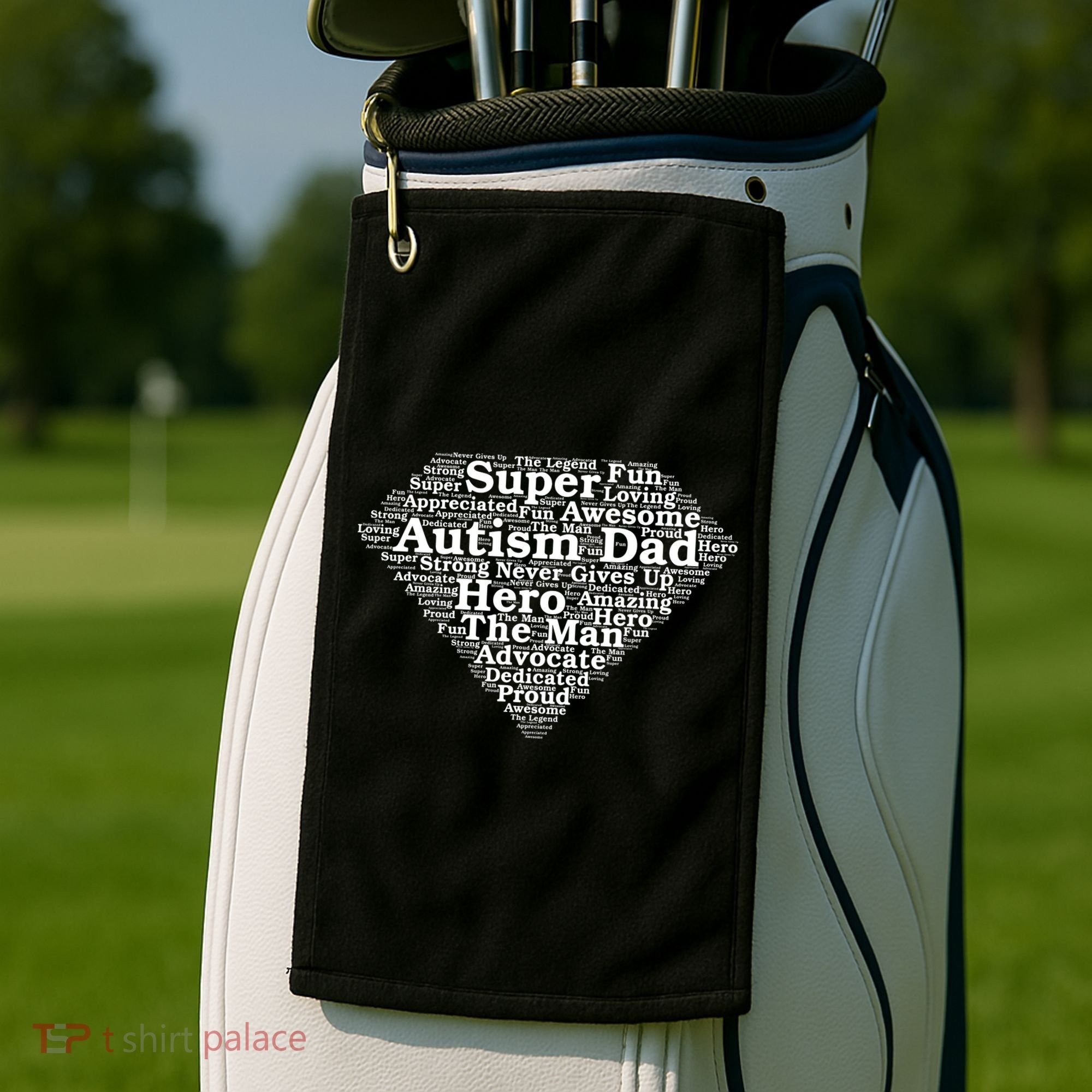 Autism Dad Superhero Fathers Day Golf Towel