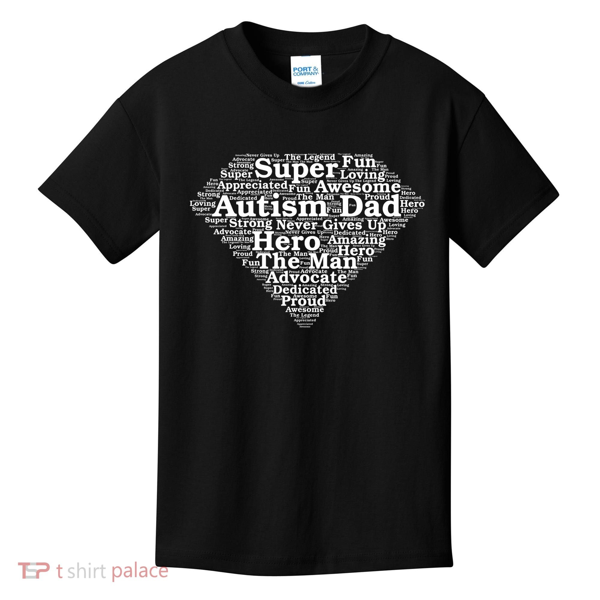 Autism Dad Superhero Fathers Day Kids T-Shirt