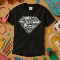 Autism Dad Superhero Fathers Day Kids T-Shirt thumb 3