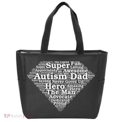Autism Dad Superhero Fathers Day Tote Bag