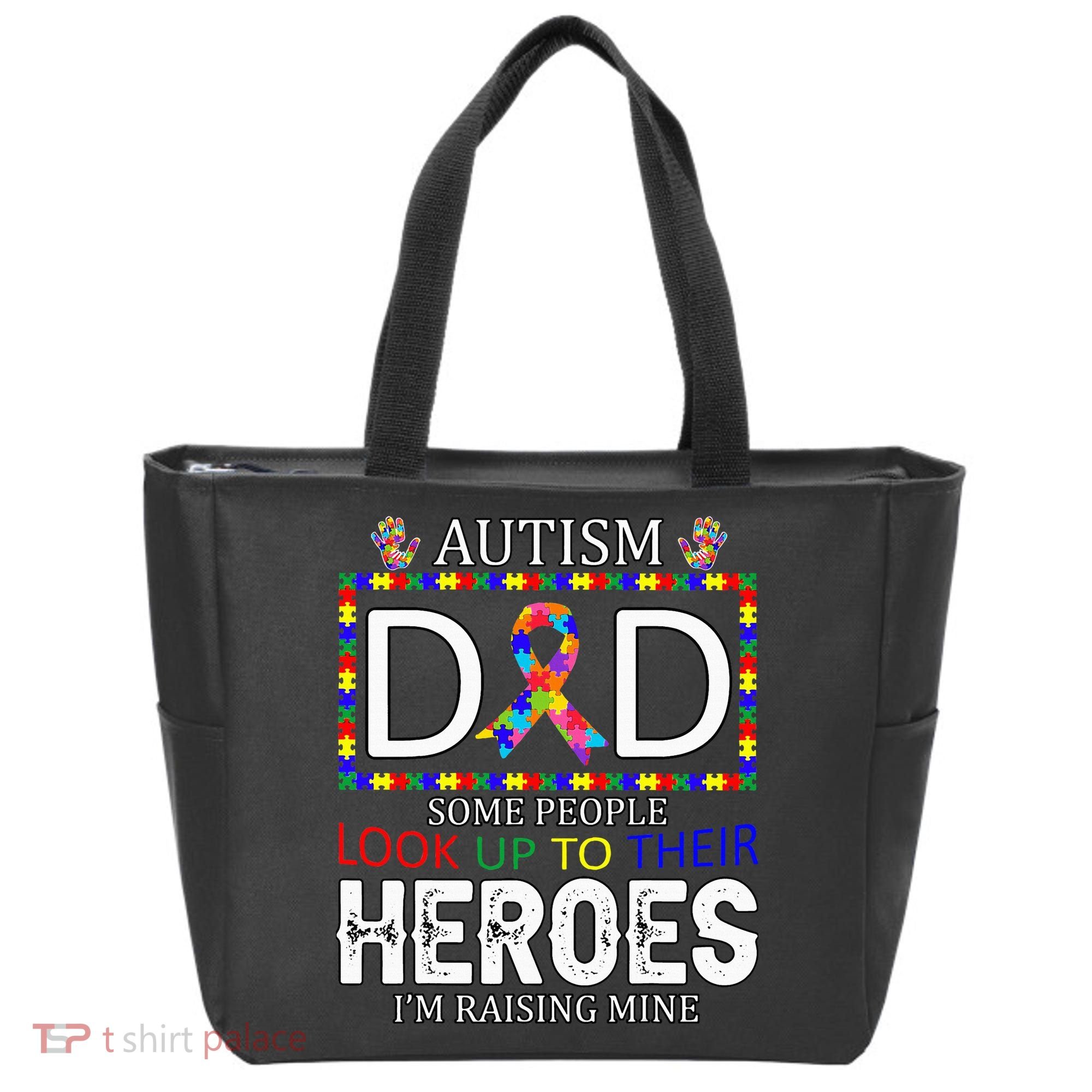 Autism Dad Some People Look Up To Their Heroes Tote Bag