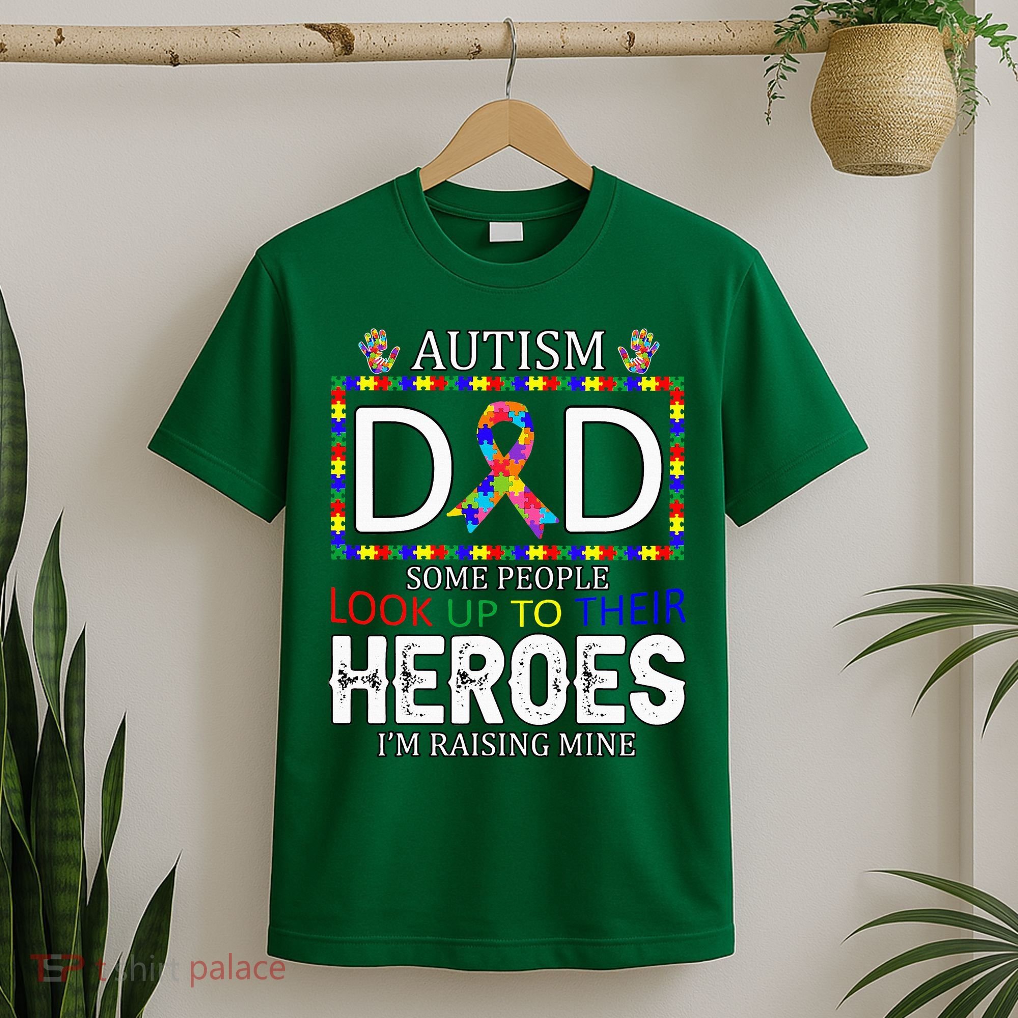 Autism Dad Some People Look Up To Their Heroes T-Shirt