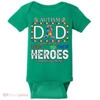 Autism Dad Some People Look Up To Their Heroes Baby Bodysuit thumb 0