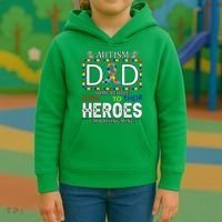 Autism Dad Some People Look Up To Their Heroes Kids Hoodie thumb 3