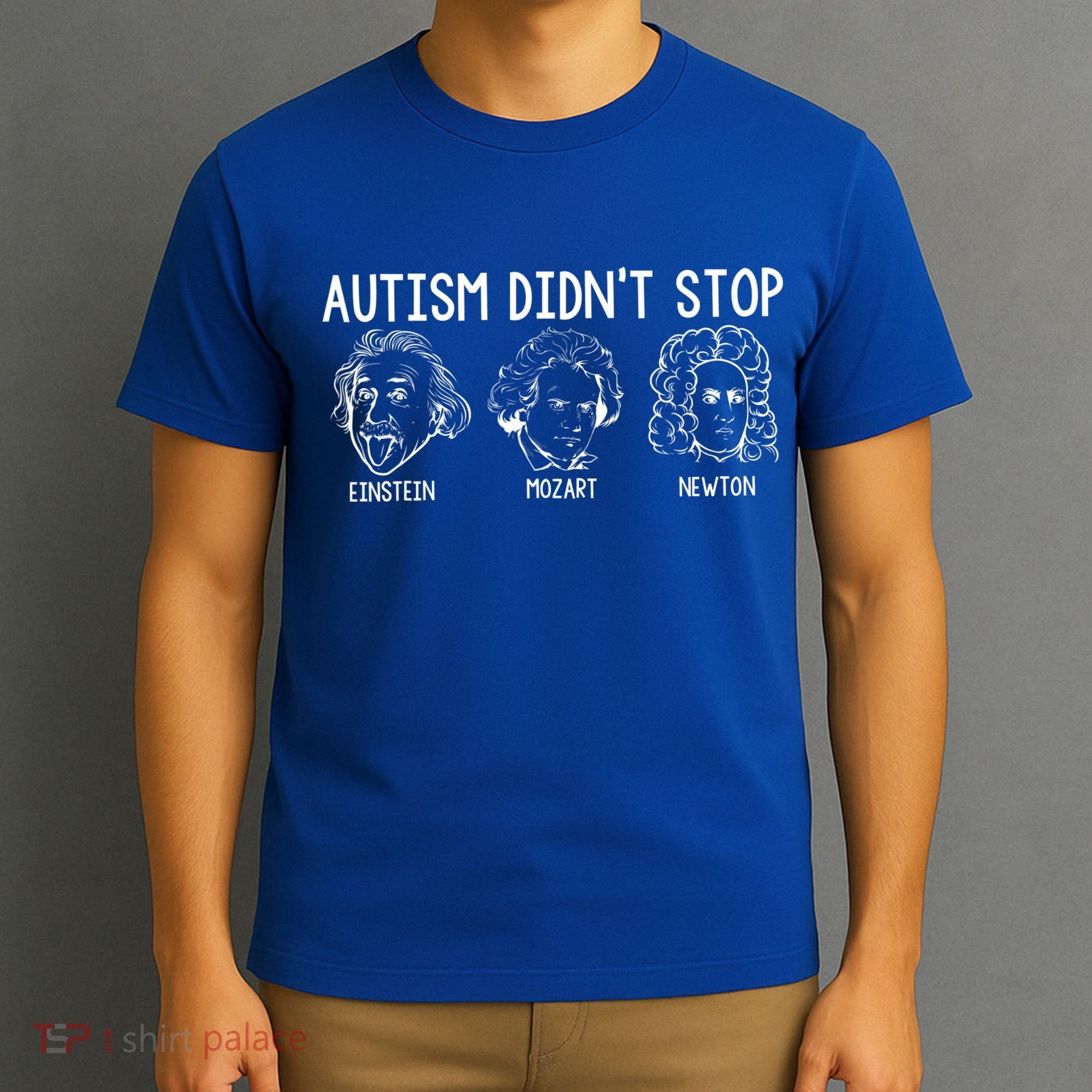 Autism Didn't Stop Einstein Mozart Newton Autism Awareness T-Shirt