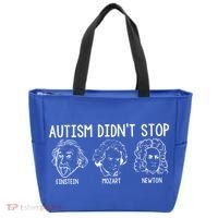 Autism Didn't Stop Einstein Mozart Newton Autism Awareness Tote Bag thumb 0