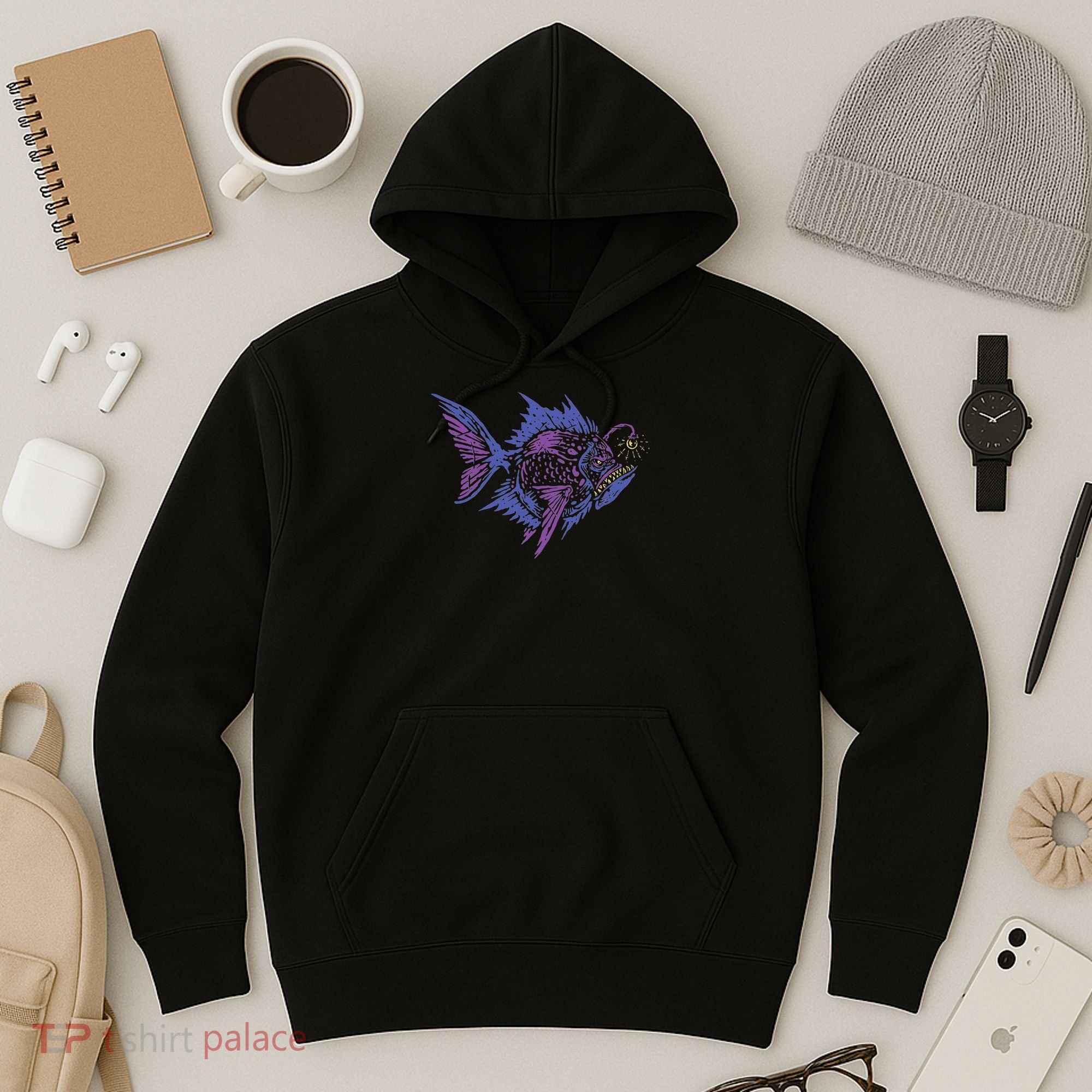 Anglerfish Deep Sea Creatures Sea Monster Angler Fish Hoodie