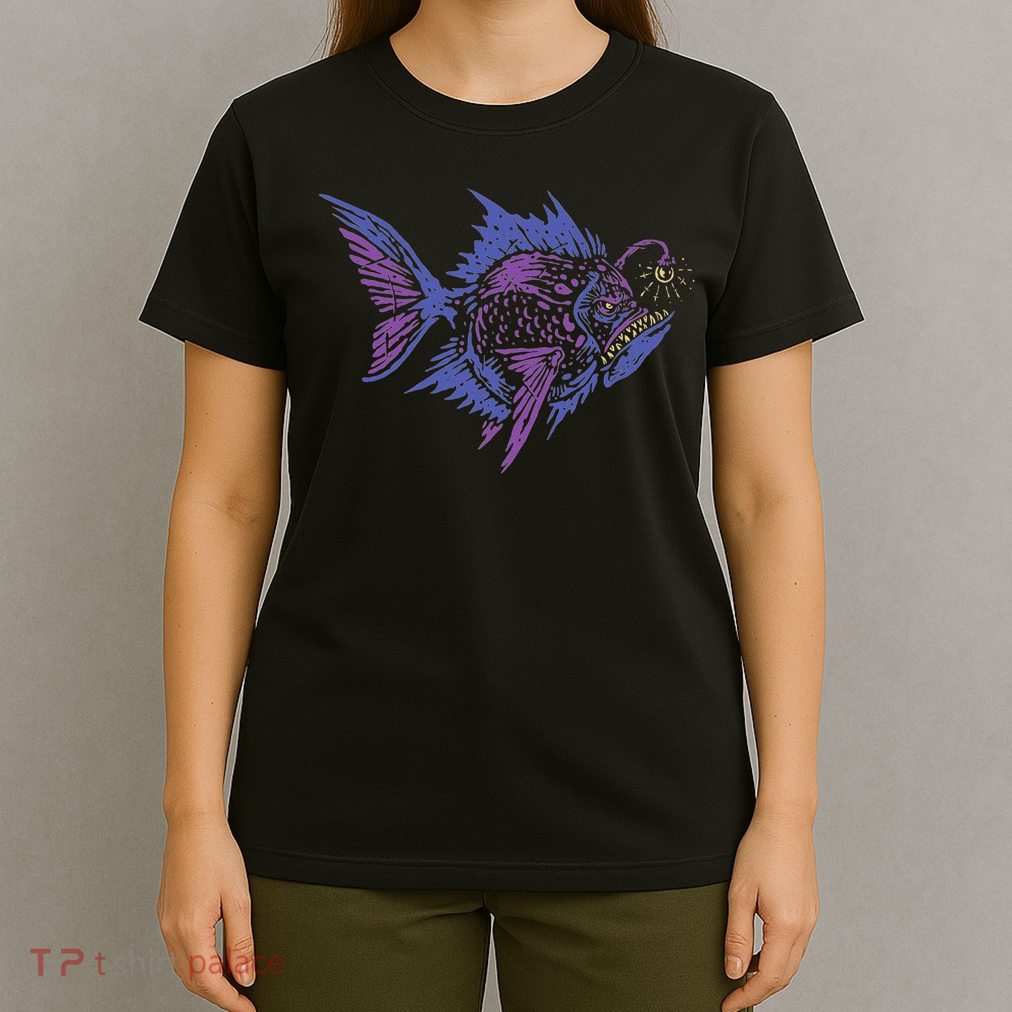 Anglerfish Deep Sea Creatures Sea Monster Angler Fish T-Shirt