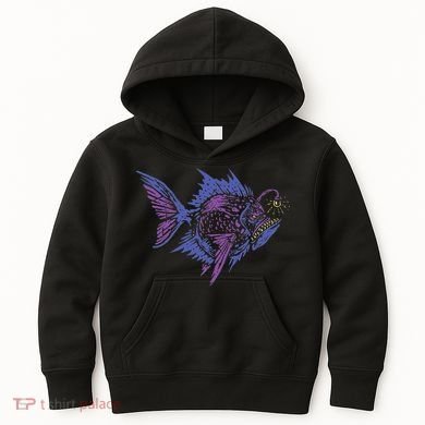 Anglerfish Deep Sea Creatures Sea Monster Angler Fish Kids Hoodie