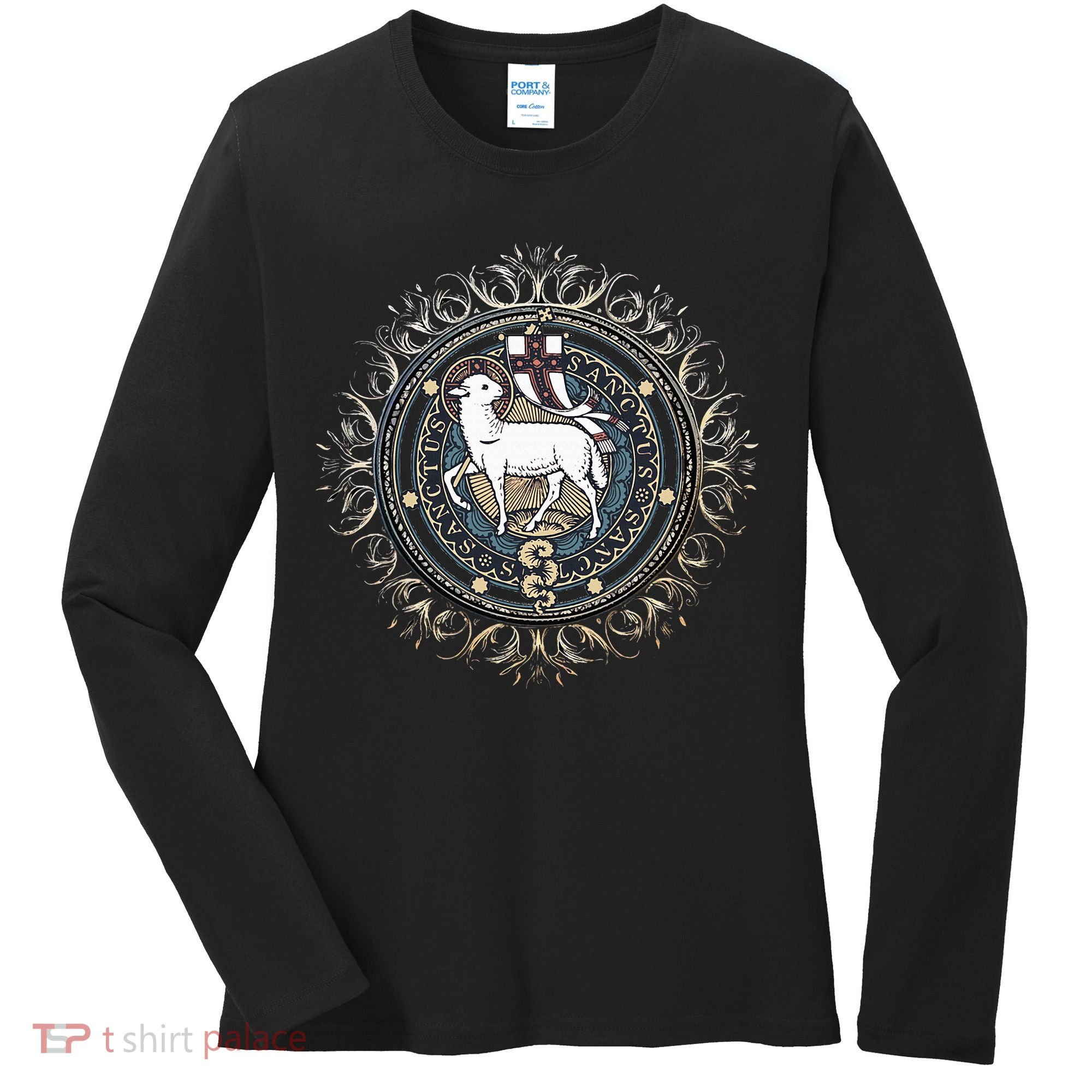 Agnus Dei Sanctus Traditional Latin Mass Catholic Women's Long Sleeve Shirt
