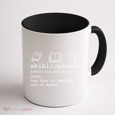 Abibliophobia Definition The Fear Of Running Out Of Books Coffee Mug back