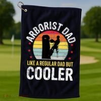 Arborist Dad Tree Climber Funny Arborist Father Golf Towel thumb 1