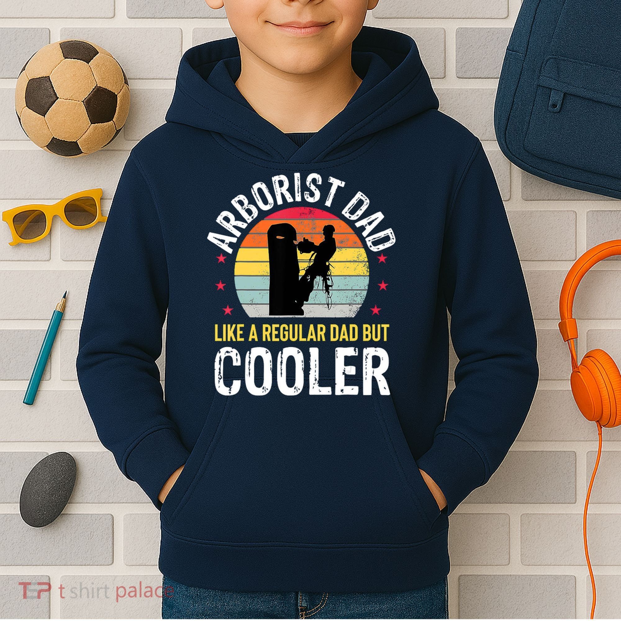 Arborist Dad Tree Climber Funny Arborist Father Kids Hoodie