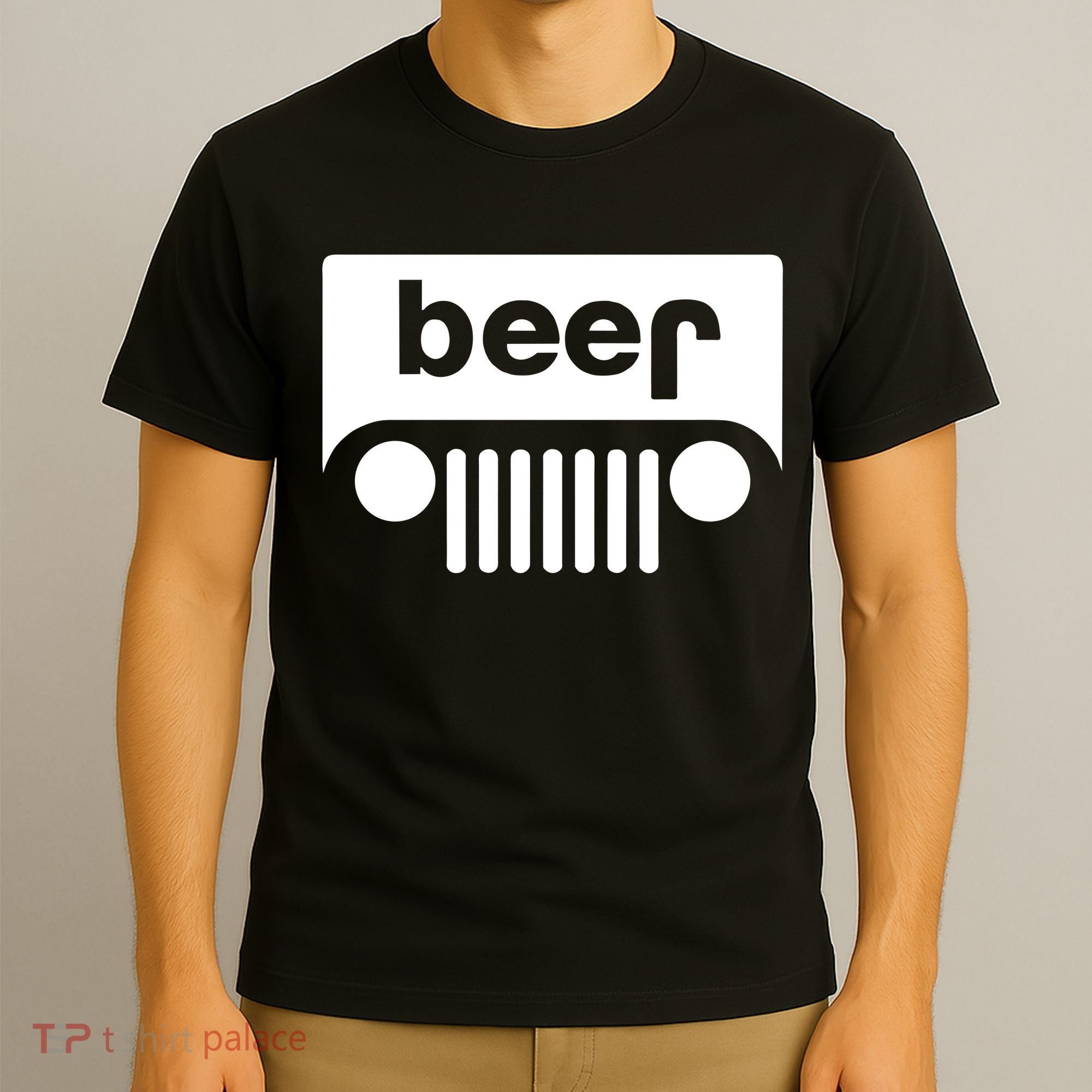 Adult Beer Funny Upside Down Logo T-Shirt