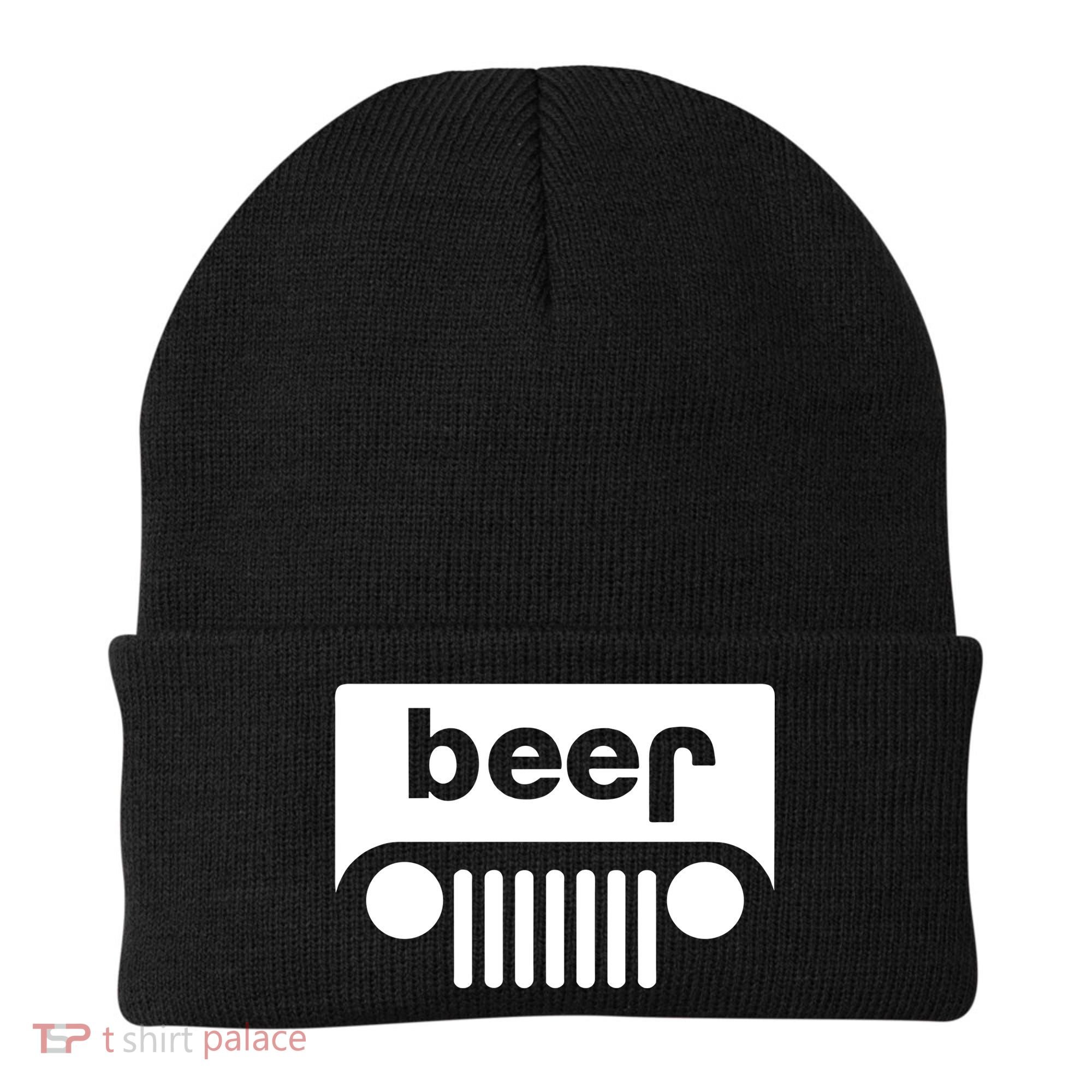 Adult Beer Funny Upside Down Logo Beanie