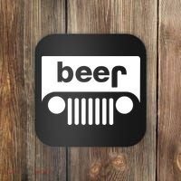 Adult Beer Funny Upside Down Logo Coaster thumb 0