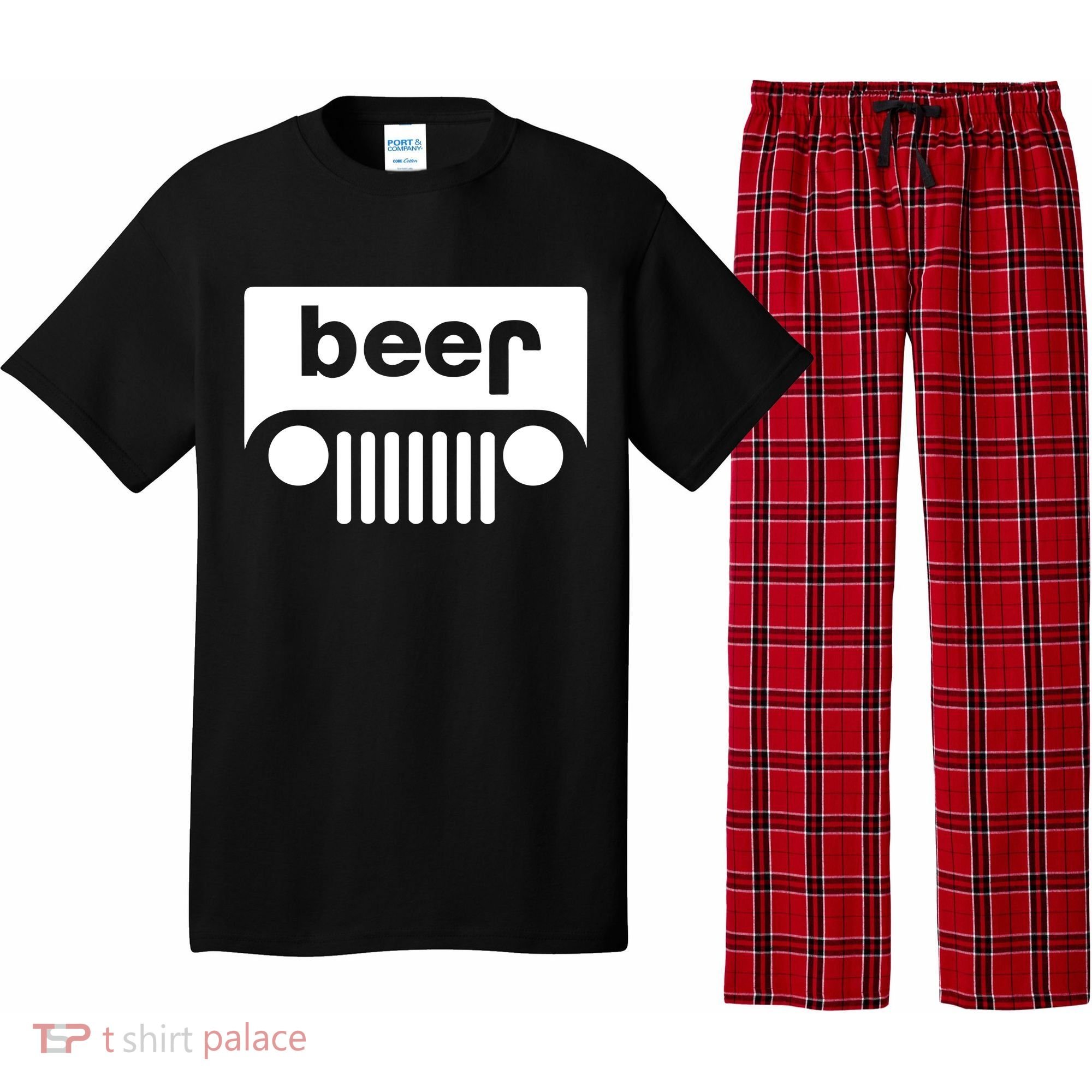 Adult Beer Funny Upside Down Logo Pajama Set
