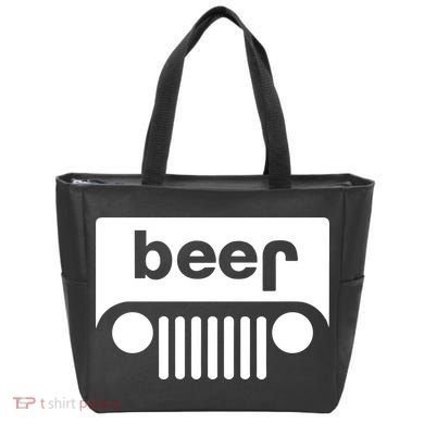 Adult Beer Funny Upside Down Logo Tote Bag
