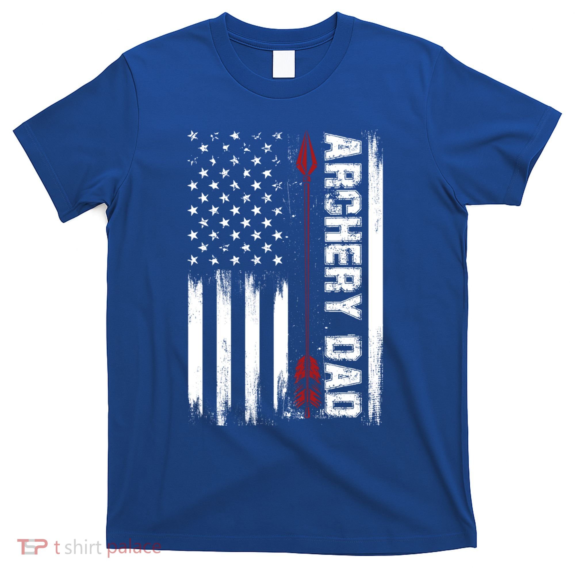 Archery Dad Vintage Usa Red White Flag Cute Gift T-Shirt