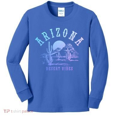 Arizona Desert Vibes Az Pride Cactus Vintage Gift Kids Long Sleeve Shirt