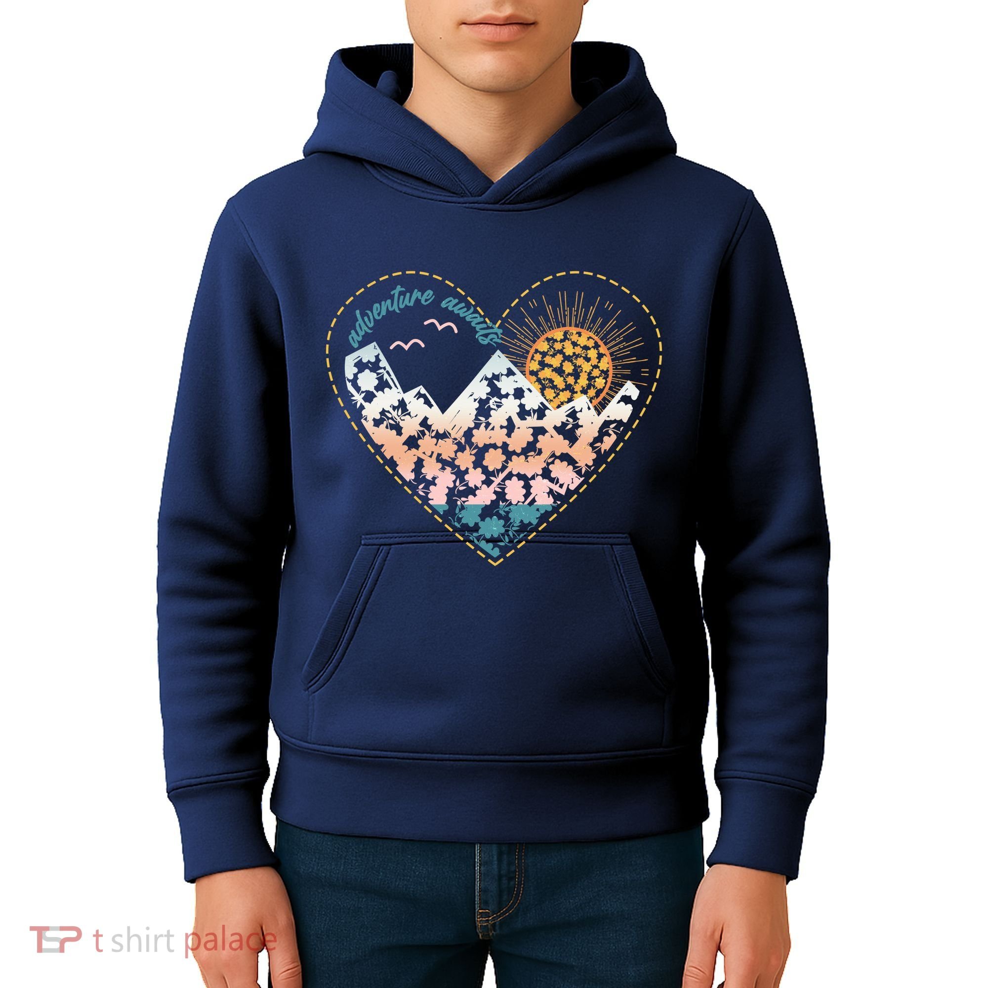 Adventure Awaits Nature Cute Wilderness Kids Hoodie