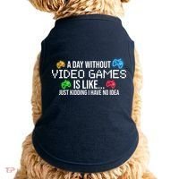 A Day Without Video Games Funny Gamer Doggie Tank thumb 0