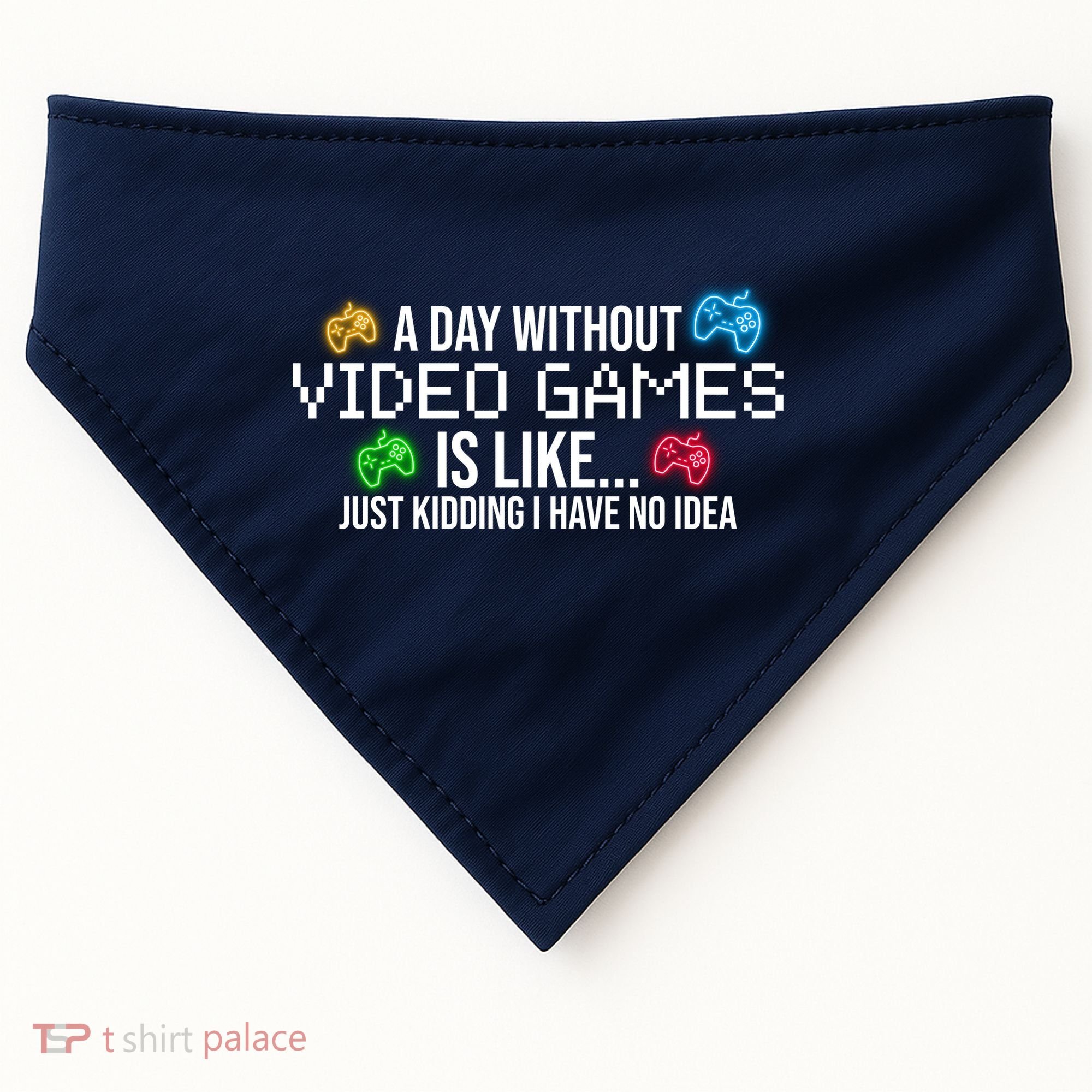 A Day Without Video Games Funny Gamer USA-Made Doggie Bandana