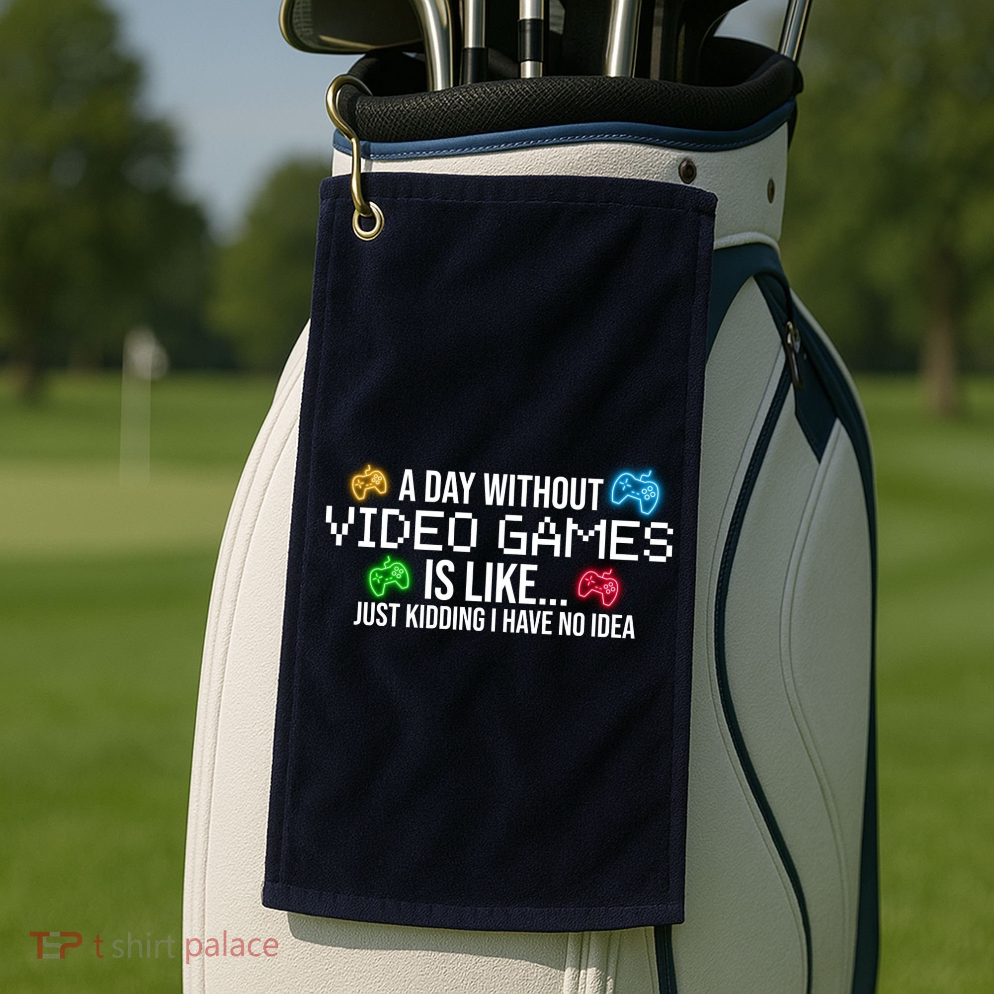 A Day Without Video Games Funny Gamer Golf Towel