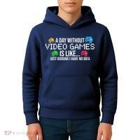 A Day Without Video Games Funny Gamer Kids Hoodie thumb 4
